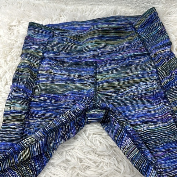 Lululemon Fast and Free Crop II 19" *Nulux Interconnect Blue Multi - Picture 2 of 6